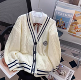 Korean style V-neck JK cardigan autumn new style outer wear knitted sweater jacket for women HZ1024