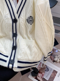 Korean style V-neck JK cardigan autumn new style outer wear knitted sweater jacket for women HZ1024