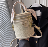 niche fashion cylindrical hand-held shoulder bucket bag messenger bag HZ1024