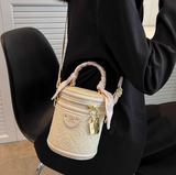 niche fashion cylindrical hand-held shoulder bucket bag messenger bag HZ1024