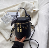 niche fashion cylindrical hand-held shoulder bucket bag messenger bag HZ1024