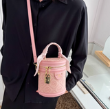 niche fashion cylindrical hand-held shoulder bucket bag messenger bag HZ1024