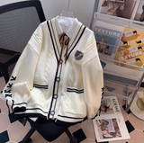 Pink V-Neck Cardigan Sweater HZ1024