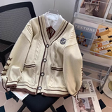 Pink V-Neck Cardigan Sweater HZ1024