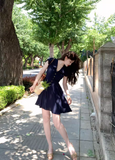 V-neck flying sleeves dress HZ1024