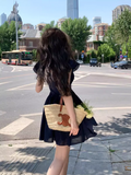 V-neck flying sleeves dress HZ1024