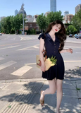 V-neck flying sleeves dress HZ1024