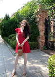 V-neck flying sleeves dress HZ1024
