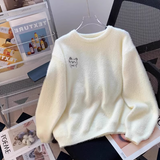 fur soft round neck pullover sweater HZ1024