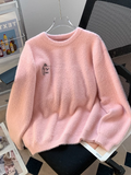 fur soft round neck pullover sweater HZ1024