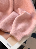 fur soft round neck pullover sweater HZ1024