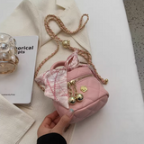 style diamond chain mini square bucket bag HZ1024