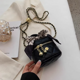 style diamond chain mini square bucket bag HZ1024