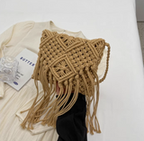 Tassel Woven Shoulder Bag Crossbody Bag HZ1024