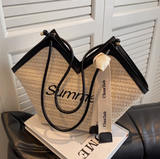 versatile straw shoulder bag tote bag HZ1024
