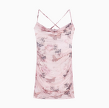 slim backless camisole hip skirt with butterfly print HZ1024