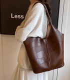 soft leather large capacity shoulder bag commuter tote bag HZ1024