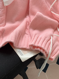 style gentle bowknot V-neck sweater HZ1024