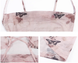 slim backless suspender dress with butterfly print HZ1024