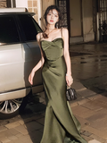 Satin Fitted Suspender Dress HZ1024