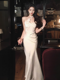 Satin Fitted Suspender Dress HZ1024
