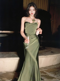 Satin Fitted Suspender Dress HZ1024