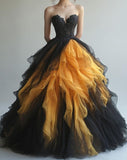 Sweetheart Neck Lace Tulle Long Prom Dress, Vintage Formal Dress HZ1024