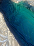 Blue Sweetheart Neck Bodycon Dress Ruffled Party Dress Spaghetti Strap Evening Dress HZ1024