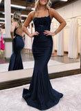Backless Mermaid Lace Green Long Prom Dress, Green Formal Elegant Evening Dress Wedding Guest Dress HZ1024