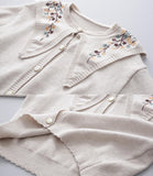 Embroidered Long-sleeved Cardigan Sweater HZ1024