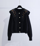 Embroidered Long-sleeved Cardigan Sweater HZ1024