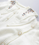 Embroidered Long-sleeved Cardigan Sweater HZ1024