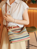 Straw Large Capacity Woven Bag Shoulder Messenger Bag HZ1024