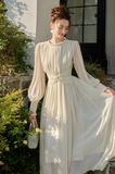 Twist Chiffon Long Sleeve Dress HZ1024