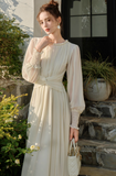 Twist Chiffon Long Sleeve Dress HZ1024