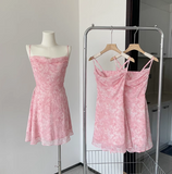romantic floral suspender dress HZ1024