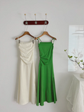 Satin Swing Neck Suspender Dress Birthday Dress HZ1024