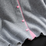 color crew neck knitted cardigan HZ1024