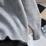 color crew neck knitted cardigan HZ1024
