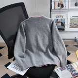 color crew neck knitted cardigan HZ1024