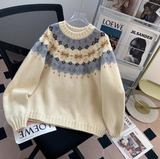 Isle Vintage Jacquard Crew Neck Sweater HZ1024