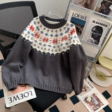 Isle Vintage Jacquard Crew Neck Sweater HZ1024