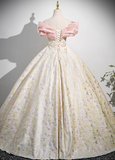 A-line off-the-shoulder neck satin long ball dress, champagne evening dress HZ1024