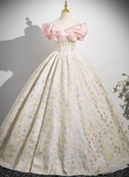 A-line off-the-shoulder neck satin long ball dress, champagne evening dress HZ1024