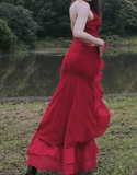 Satin long prom dress, black birthday dress HZ1024