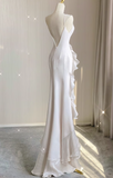 Satin long prom dress, black birthday dress HZ1024