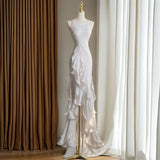 Satin long prom dress, black birthday dress HZ1024