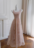 pink A-line tulle sequin short prom dress, light pink homecoming dress HZ1024