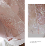 pink A-line tulle sequin short prom dress, light pink homecoming dress HZ1024