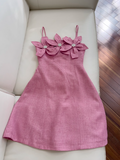 red A-line spaghetti strap short prom dress, rose red homecoming dress HZ1024